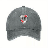 1pc Gorra de Béisbol River Plate - Escudo Oficial (TPW), Panel Frontal Estructurado y Visera Curva - Sombrero Deportivo Unisex para , Conducir o Uso Casual - con Rayas Rojas y Blancas - Artículo Para Fanáticos del  Río Grande - Diseño Facilito de Limpiar