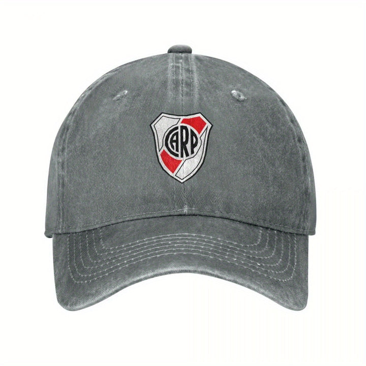 1pc Gorra de Béisbol River Plate - Escudo Oficial (TPW), Panel Frontal Estructurado y Visera Curva - Sombrero Deportivo Unisex para , Conducir o Uso Casual - con Rayas Rojas y Blancas - Artículo Para Fanáticos del  Río Grande - Diseño Facilito de Limpiar
