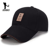 Sombrero ajustable EDIKO - Negro, algodón, tamaño único que se ajusta a la mayoría, cierre ajustable con clic, ideal para golf, exteriores y uso casual, ropa de cabeza para exteriores | Ropa de cabeza ajustable | Ropa de cabeza de algodón