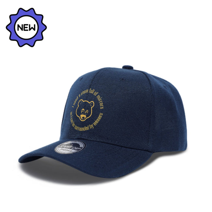 1 gorra de camionero inspirada en Kanye West para hombres - Gorro ajustable con diseño dourado Yeezus, ligera y transpirable (poliéster) ideal pentru uso casual deportivo o eventos musicales – Lavável à máquina. Apto todo el año: estampo moderno, ursușul