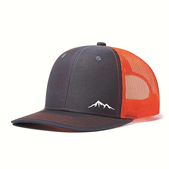 Gorra de béisbol de gran tamaño para mujer y hombre con gráfico de montaña - Parte trasera de malla transpirable y visera estructurada, ajuste ligero sin estiramiento para deportes al aire libre, viajes, ropa casual - Gorro de otoño/invierno, Marrón, Gorr