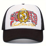 Conjunto de 2 piezas, sombrero + 'adornos', gorra de béisbol bordada con insignia de letra de estilo europeo y americano, gorra de camión de calle transpirable para hombres y mujeres.