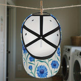 1pc Gorra de Béisbol Ajustable con Estampado de Flores Azules - Gorra Ligera de Pico de Pato para Salidas Familiares, Navidad, Playa, Picnic, Uso Diario - Ajuste Cómodo para Todas las Tallas