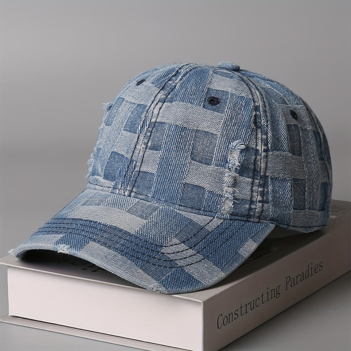 Gorra de Béisbol Tie-Dye para Hombres y Mujeres con Detalles Perforados - Sombrero de Pato Cuadriculado Ligero para Uso Casual al Aire Libre