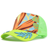 Gorra de béisbol para hombre con malla de espiga de trigo bordada en 3D y cierre ajustable Snapback - Sombrero de sol ligero y transpirable para verano, ala curva y diseño de hoja/flor para deportes al aire libre, uso casual, todas las estaciones (Verde/N