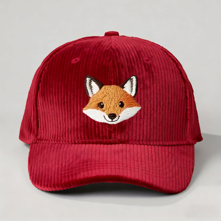 Gorra de béisbol de pana bordada con zorro - Snapback ajustable, gorra de camionero unisex transpirable con visera curva, estilo Y2K para hombres y mujeres, moda de verano, ropa casual, sombrero casual | Gorra de moda Y2K | Sombrero duradero