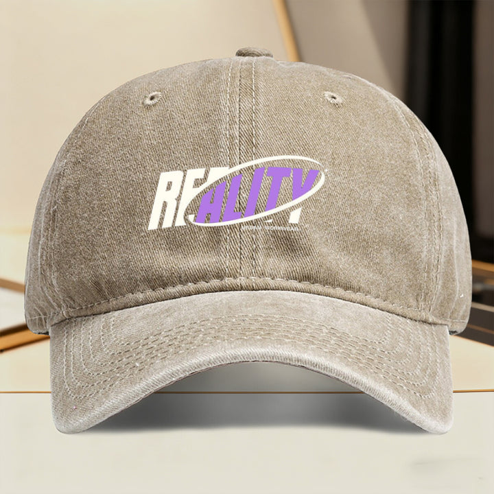 1 Gorra de béisbol retro Reality Urban Worship - Sombrero ajustable con cierre a presión y letras Reality, ropa de calle unisex ligera y transpirable para hombres y mujeres