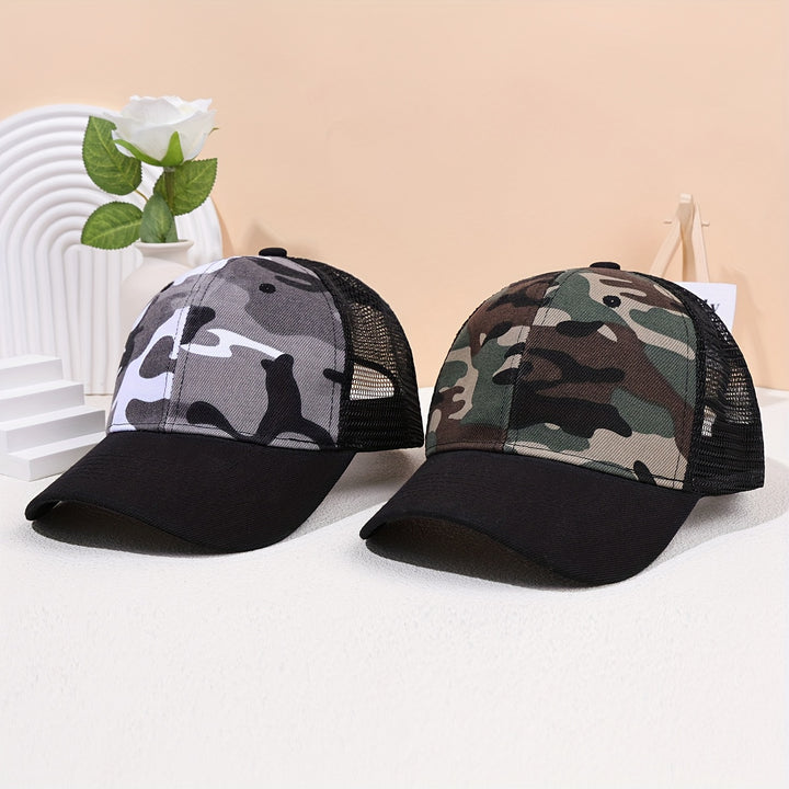 1 gorra de béisbol camuflaje neutro, ajustable con malla transpirable, casual y apta para actividades al aire libre. Gorras unisex ideal para mujeres, ¡perfectas como accesorio deportivo o sombrero viajero! Diseño en estampado militar, construcción durade
