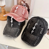 Gorra de Béisbol Estilo Callejero Americano Lavado Desgastada Unisex con Bordado 3D y Cierre Snapback