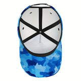 1 Gorra de béisbol de camuflaje azul - Sombrero ajustable con visera de pico de pato, ligero y transpirable, lavable a máquina, corte clásico para hombres y mujeres, perfecto para actividades al aire libre, pesca y uso casual, sombrero para exteriores | S