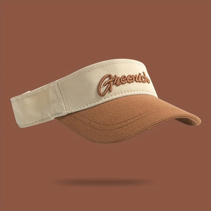 Gorra deportiva para mujer con diseño degradado y bordado de letras, transpirable, ajustable, ideal para golf, running y senderismo, en tonos morado pastel a azul, para actividades al aire libre en verano, look casual y cómodo