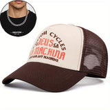 2 piezas de gorras de béisbol para hombres de diseño 'CYCLES' y 'DEUS EX MACHINA', estilo rock de moda, poliéster elástico, perfectas para todas las estaciones y regalos, ideales para Navidad y Día de San Valentín, ropa de cabeza diaria | Gorra con estamp