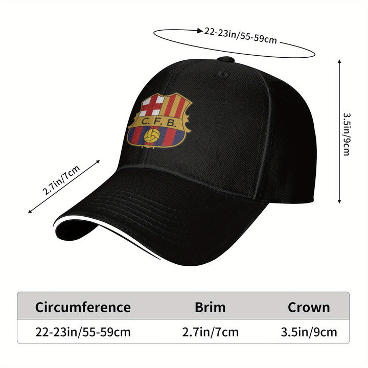 Gorra de Béisbol Barcelona para Hombre - Visera Curva, Protección Solar SPF con Recubrimiento PVC, Ligera y Duradera - Regalo Ideal para Aficionados del Fútbol (), Diseño Deportivo, Actividades al Aire Libre