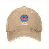 Gorra de Béisbol Lavada y Desgastada PADI - Gorra Snapback Ajustable para Hombres y Mujeres, Gorra Deportiva de Algodón Negra con Logo de Buceo, Ligera y Transpirable para Actividades al Aire Libre, Uso Casual | Ropa para Snorkel | Accesorio para la Cabez