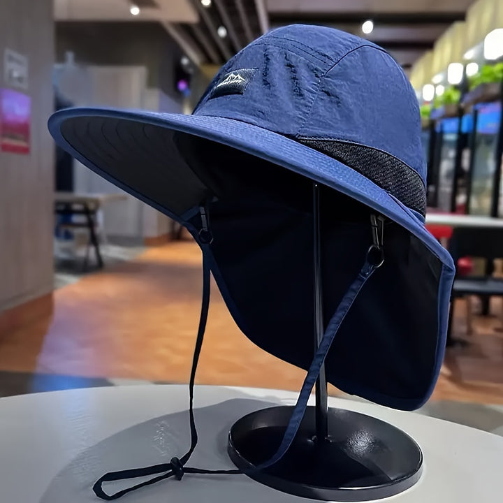1 Sombrero de Sol para Hombre a la Moda - Ideal para Pesca, Senderismo y Camping | Poliéster Transpirable, Lavable a Mano, Disponible en Azul Marino, 3 Colores Diferentes