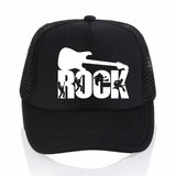 Gorra Snapback [Amante de la Música] de Banda de Rock | Gorra de Béisbol de Poliéster Ajustable con Silueta de Guitarra y Banda | Malla Transpirable en la Parte Trasera | Lavable a Máquina | Diseño en Blanco y Negro para Moda Casual y Hip-Hop, Accesori...