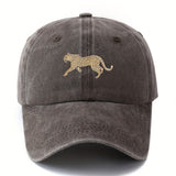 Gorra de béisbol unisex con estampado de leopardo, versátil y ligera para exteriores, con borde curvo, estilo de conductor de camión para ocasiones informales como vacaciones al aire libre, viajes y camping con pico de pato.