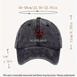 Gorra de béisbol con lema de león escocés - Negro con diseño de león a cuadros rojo y blanco, tejido textil transpirable, perfecto para deportes al aire libre y regalos, gorra deportiva al aire libre | Diseño de león a cuadros | Equipo duradero, equipo te