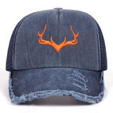 Sombrero estilo vintage americano con estampado de alce y diseño hueco, ideal para pescar en la montaña o ser conductor de camión - el mejor regalo de Navidad