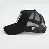 Gorra de béisbol para hombres de tela tejida con protección solar UPF - Parte trasera de malla transpirable y ajuste suave y cómodo, gorra trucker marrón/beige con estilo Y2K, diseño de logo M.A.S.K. y letras en 3D para eventos casuales y formales, ideal