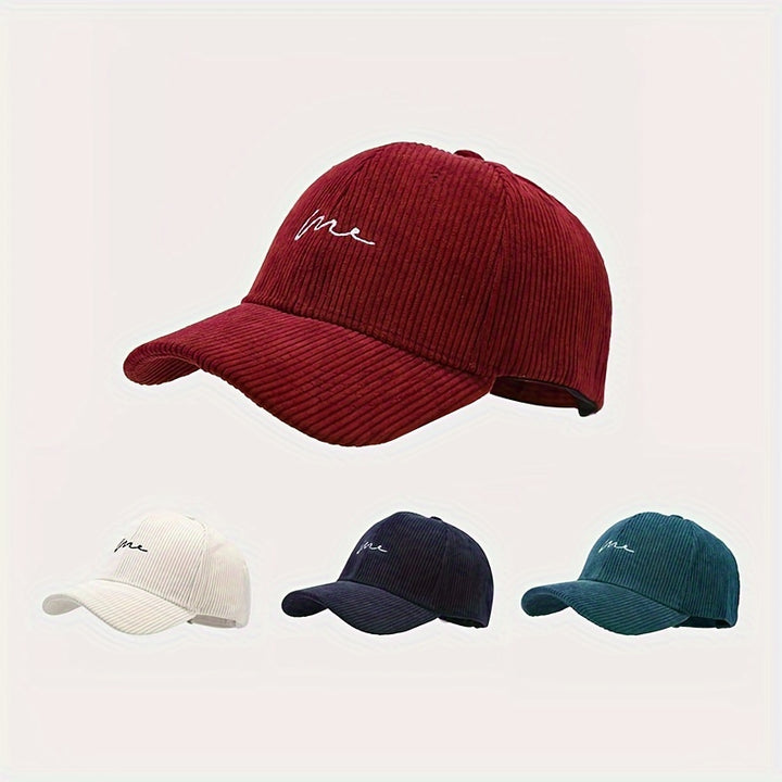 Gorra De Béisbol De Pana Con Bordado Sencillo Para Otoño E Invierno, Gorra De Béisbol A La Moda Urbana, Para Hombres Y Mujeres