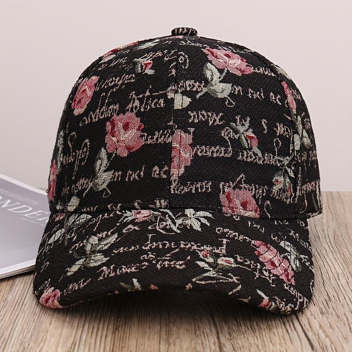 1pc Gorra de Béisbol con Estampado Rosa, Moda Urbana para Senderismo, Ciclismo y Pesca, Sombrero Tipo Cubo Casual para Exteriores