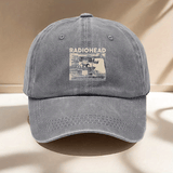 Gorra de béisbol lavada con estampado de RADIOHEAD para hombres y mujeres, ajustable, informal y versátil, ligera y cómoda, esencial para actividades al aire libre, que muestra encanto de personalidad.
