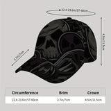 Gorra de Béisbol Ligera Ajustable para Hombres CUTEHSJ - Diseño de Calavera y Engranajes Estilo Hip-Hop para Playa, Pesca, Actividades al Aire Libre - Sombrero con Cierre de Hebilla Ajustable, Ropa de Playa, Estilo Fantasía, Accesorio Elegante