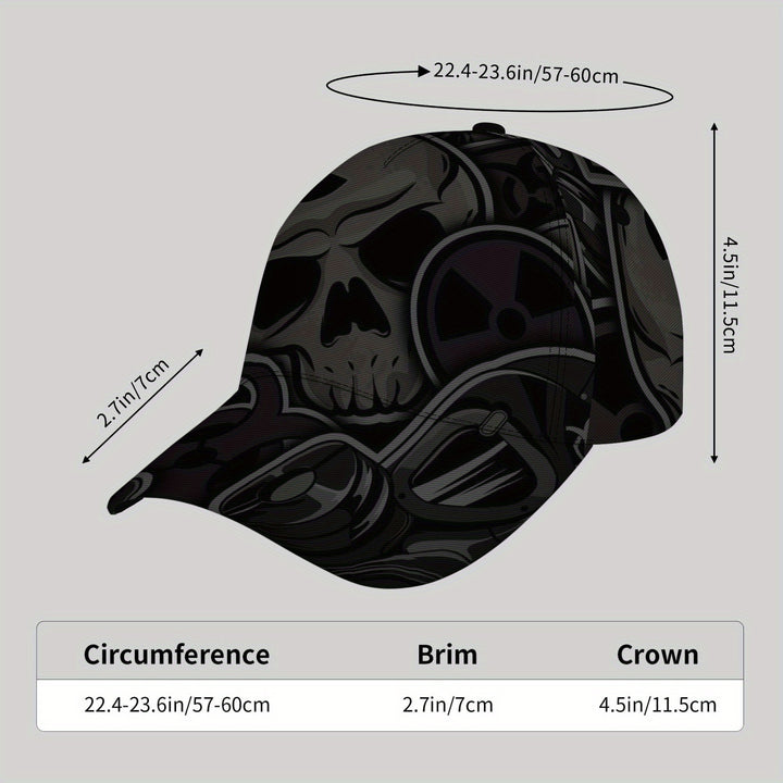 Gorra de Béisbol Ligera Ajustable para Hombres CUTEHSJ - Diseño de Calavera y Engranajes Estilo Hip-Hop para Playa, Pesca, Actividades al Aire Libre - Sombrero con Cierre de Hebilla Ajustable, Ropa de Playa, Estilo Fantasía, Accesorio Elegante