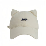 1pc Gorra de Béisbol con Orejas de Gato, Moda Urbana Hip Hop, Ajustable con Cierre, Gorra con Visera para Cola de Caballo
