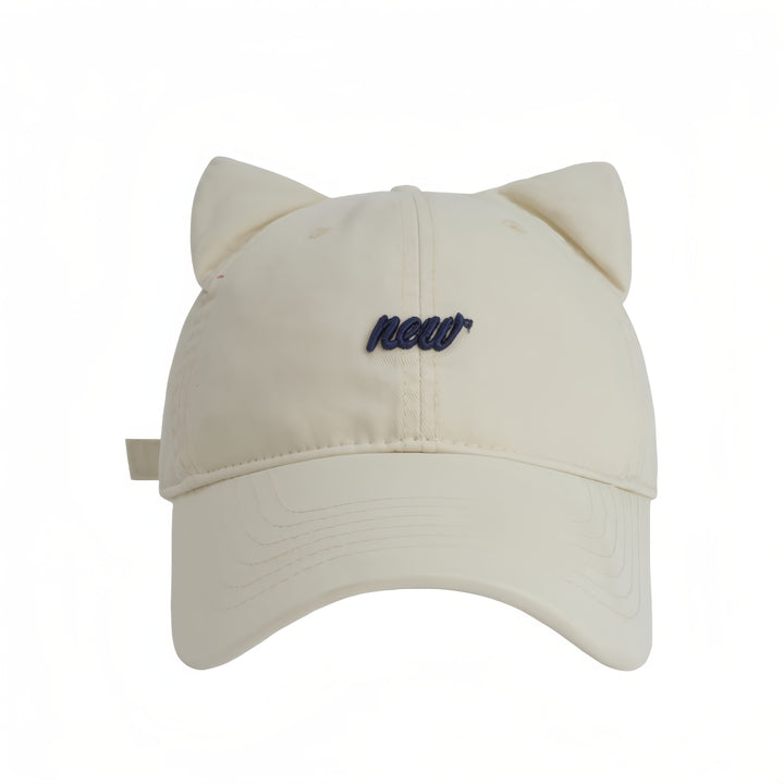 1pc Gorra de Béisbol con Orejas de Gato, Moda Urbana Hip Hop, Ajustable con Cierre, Gorra con Visera para Cola de Caballo