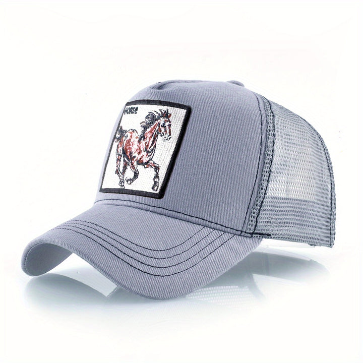 Gorra de béisbol con bordado de caballo unisex, sombrero transpirable, opción ideal para regalos