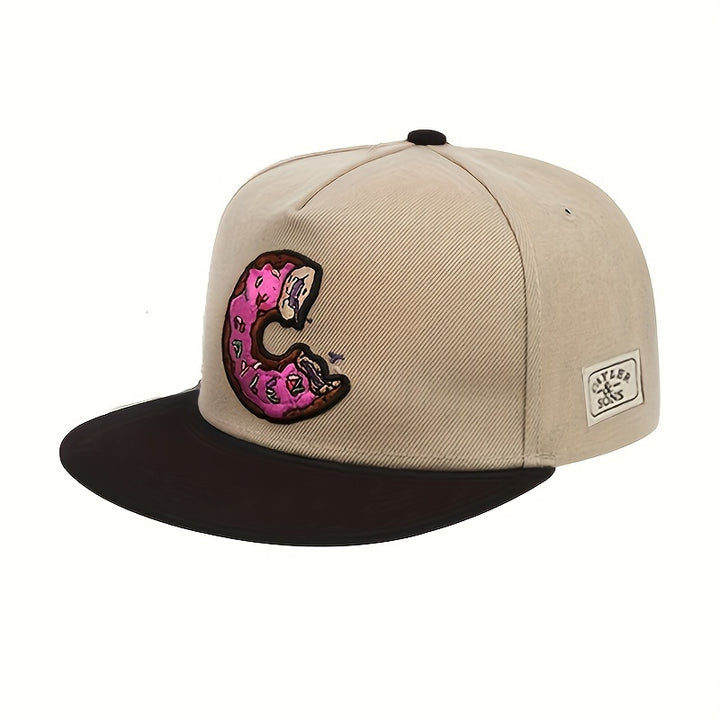 1pza, Gorra De Béisbol Con Ala Plana Y Letras De Hip Hop Para Hombre