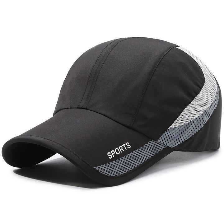 1 EDIKO Gorra Deportiva de Secado Rápido, Ajustable, Malla Transpirable en la Parte Trasera, Sombrero de Protección Solar para Actividades al Aire Libre, Camping y Senderismo - Azul Marino con Detalles Grises, Accesorios para Senderismo