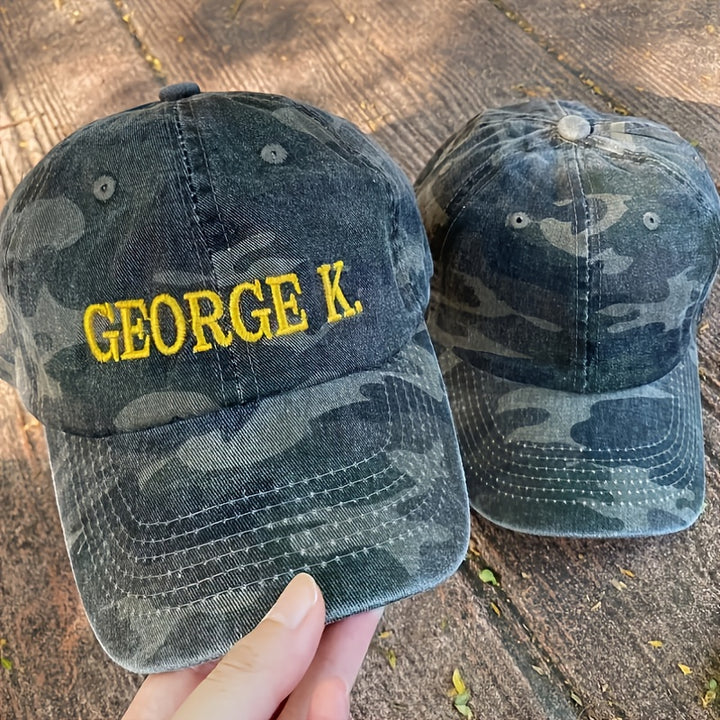 Gorra de Béisbol Bordada Personalizada con Texto, Gorra Camuflaje a Medida, Regalo para Papá o Sororidad
