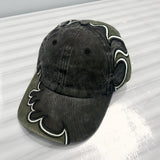 Nueva gorra de béisbol retro americana con bordado de llamas para hombres y mujeres, gorro de pico de pato de nicho hip-hop streetwear, gorra deportiva ajustable