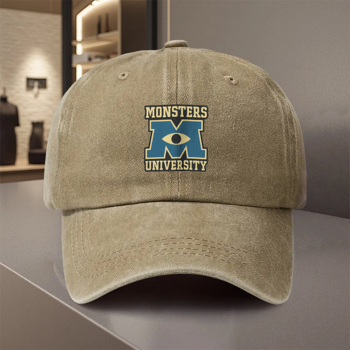 1 gorra ajustable Snapback de Monsters University con logo de Mike y Sulley - Diseño ligero de poliéster similar a Mike Wazowski y Sulley, gorra unisex para todas las estaciones, fiestas temáticas, deportes y actividades al aire libre (inspirada oficialme