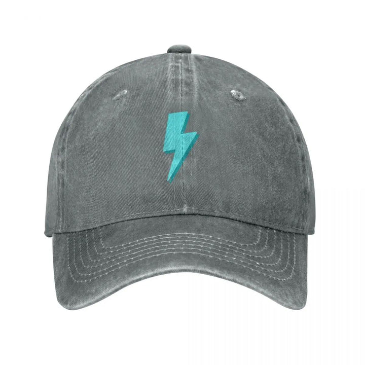 Gorra de béisbol con rayo de trueno azul 2025 - Lindo, transpirable y de rayón con protección solar para hombres y mujeres, ideal para golf, pesca y actividades al aire libre, gorra de pesca.