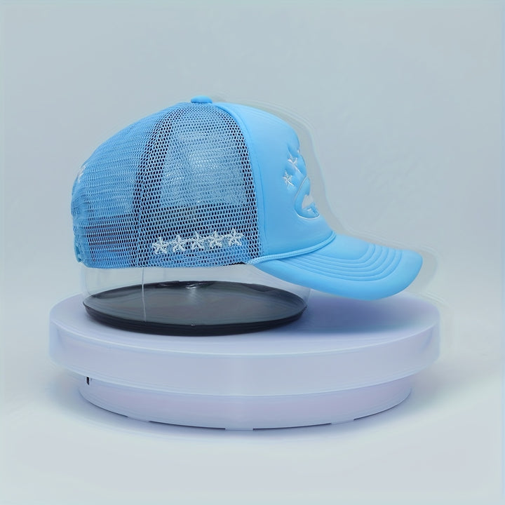 Nueva gorra deportiva casual para exteriores, diseño bordado de isla y estrella en varios lados, gorro de malla ajustable para camioneros, para hombres y mujeres, adecuado para las 4 estaciones, regalo de cumpleaños o presente de Navidad perfecto