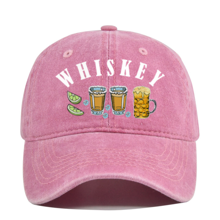 Gorra de Béisbol Vintage con Emblema de Whisky y Vino, Ajustable Snapback, Logo Manual para Estilo Retro, Cata de Vinos, Bares y Fiestas Navideñas - No Elástica, Ideal para Entusiastas del Retro y Seguidores de la Cultura del Vino
