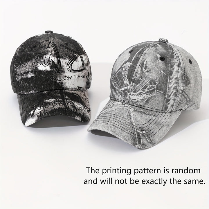 1 gorra de béisbol de arte urbano - Ajustable, ligera, negra con diseño de grafiti blanco, perfecta para uso casual, baile urbano y fiestas, gorra de baile urbano | Gorra estilo grafiti | Accesorio ajustable para la cabeza