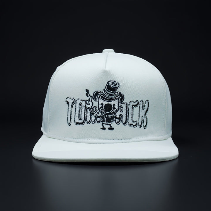 Gorra de Béisbol para Hombres con Bordado de Dibujos Animados en Blanco y | Visera Plegable y Ajustable con Cierre | Diseño Gráfico de Moda Urbana | Estilo Juvenil y Divertido | Gorra de Moda Trendy para Hombres
