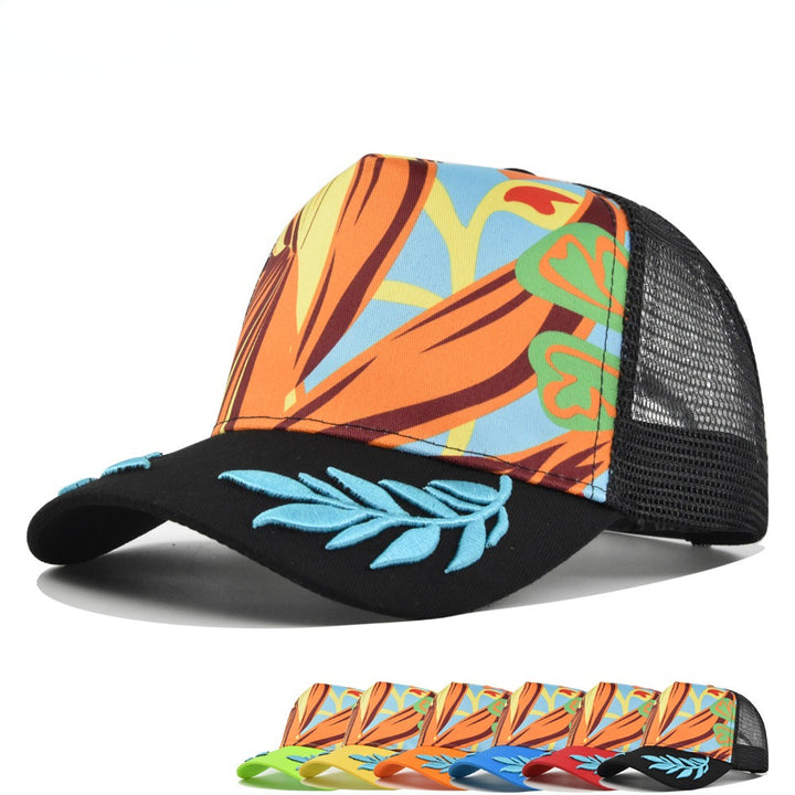 Gorra de béisbol para hombre con malla de espiga de trigo bordada en 3D y cierre ajustable Snapback - Sombrero de sol ligero y transpirable para verano, ala curva y diseño de hoja/flor para deportes al aire libre, uso casual, todas las estaciones (Verde/N