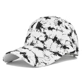 Gorra de Béisbol Retro Azul y Blanco con Tie-Dye para Hombres y Mujeres - Ajustable con Snapback, Ideal para Festivales de Música, Streetwear y Atuendos Navideños