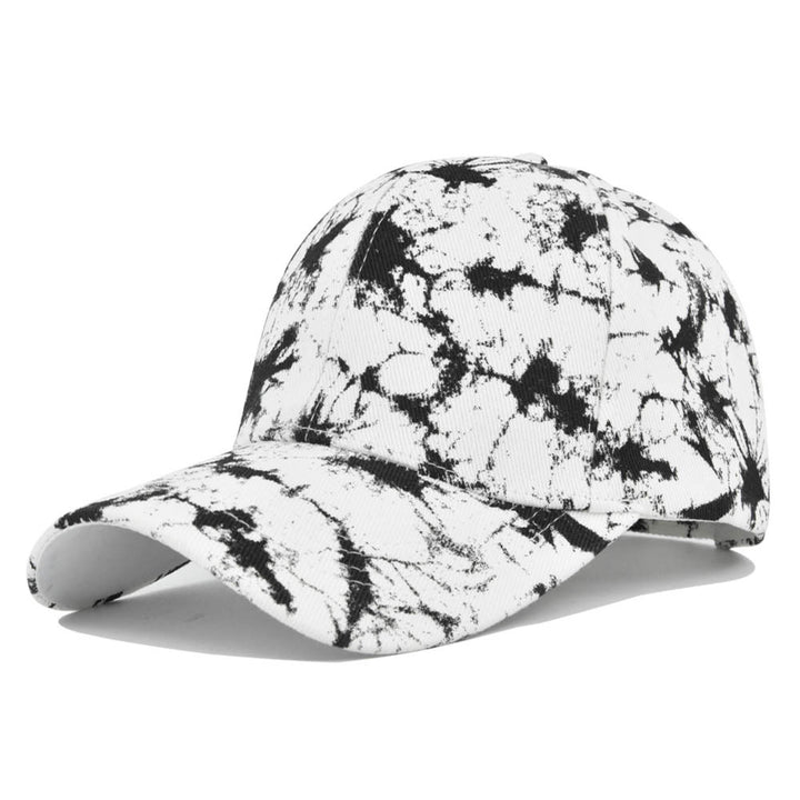 Gorra de Béisbol Retro Azul y Blanco con Tie-Dye para Hombres y Mujeres - Ajustable con Snapback, Ideal para Festivales de Música, Streetwear y Atuendos Navideños