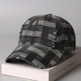 Gorra de Béisbol Tie-Dye para Hombres y Mujeres con Detalles Perforados - Sombrero de Pato Cuadriculado Ligero para Uso Casual al Aire Libre