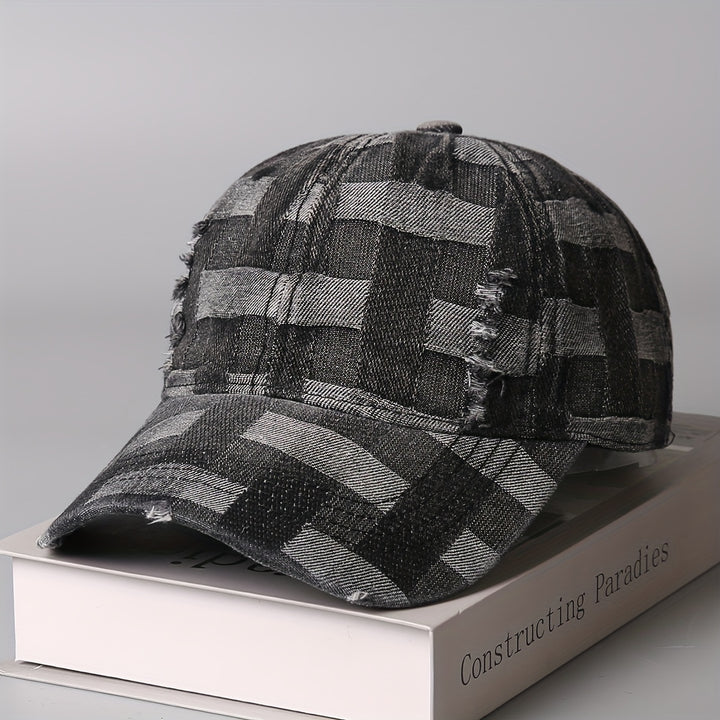 Gorra de Béisbol Tie-Dye para Hombres y Mujeres con Detalles Perforados - Sombrero de Pato Cuadriculado Ligero para Uso Casual al Aire Libre