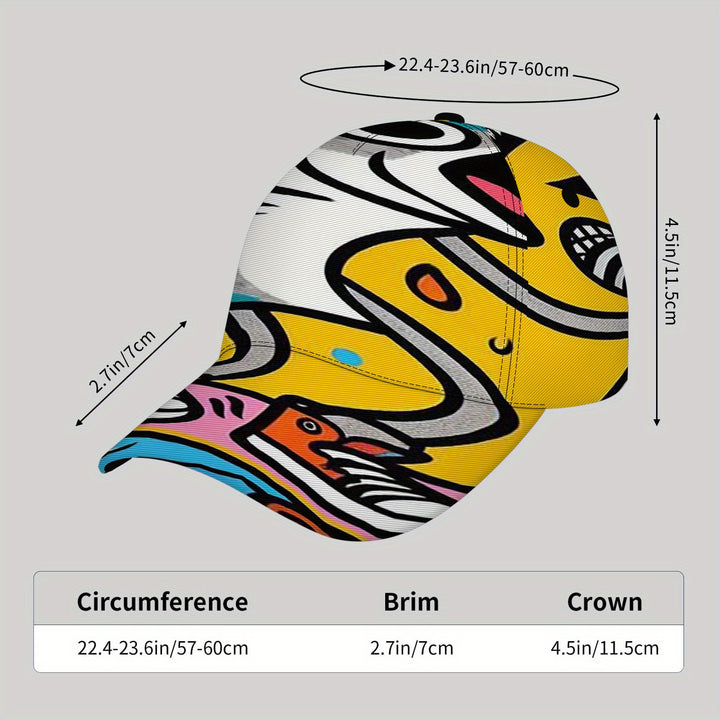 Gorra de béisbol estilo callejero, poliéster 100%, gorra de visera tejida para el sol con lavado a mano o limpieza en seco, sin carga, para ropa deportiva al aire libre.