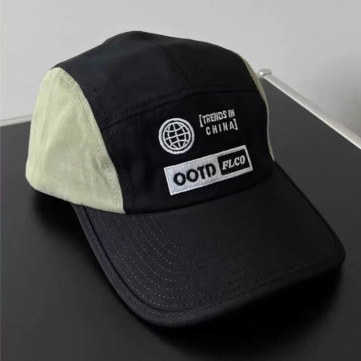 Gorra de Béisbol Ajustable para Mujer y Unisex - Dos Tonos /Blanco con Panel del Logo, Gorro Ligero Transpirable Casual al aire libre: Visera Blanca & Negra, Talla Única (Sin Herramientas / Fácil Adaptación)