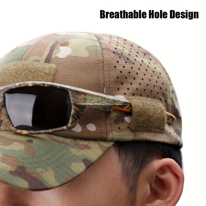 Gorra de béisbol con diseño de camuflaje para hombre, protección solar, transpirable, ideal para pesca, senderismo, campamento y caza, talla ajustable, gorra de playa